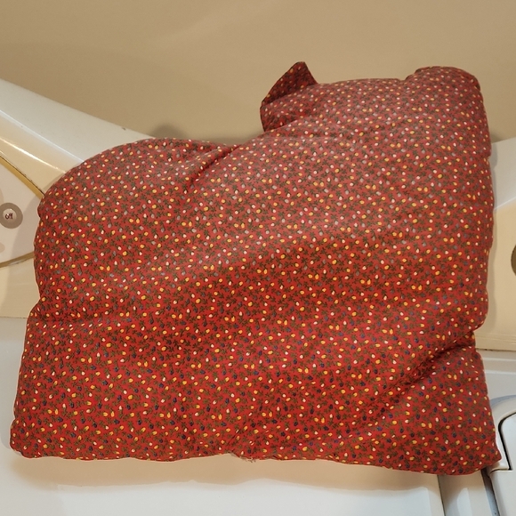 Handmade Red and Yellow Cat Accent Pillow - Floral Patchwork - Picture 2 of 5